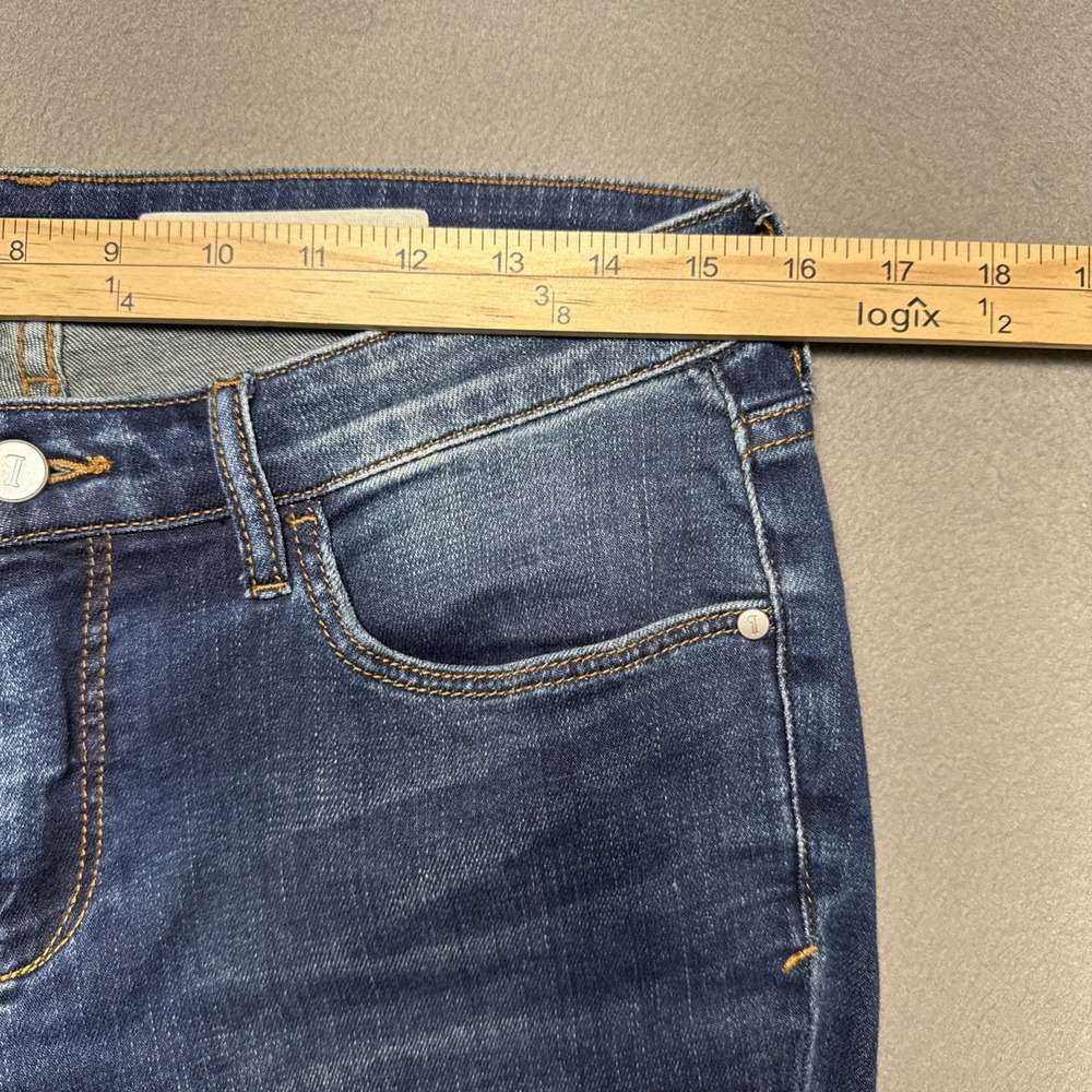 Pilcro Anthropologie Stet Jeans Womens Sz 30x27 Distressed Crop Faded Dark Denim - Picture 2 of 12